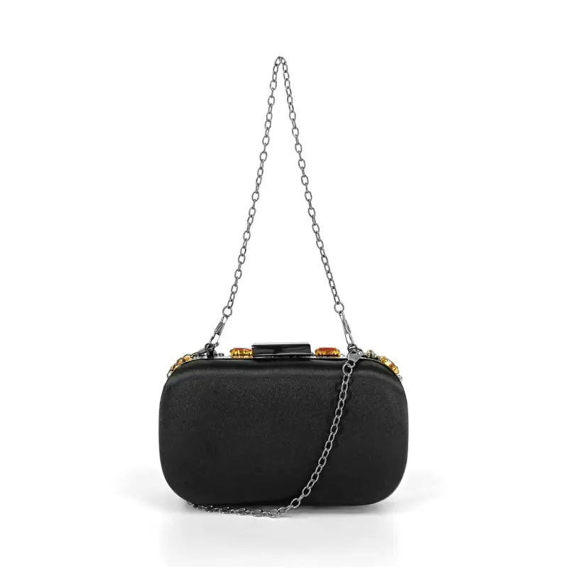 Bolso mini formato caja con pedrería