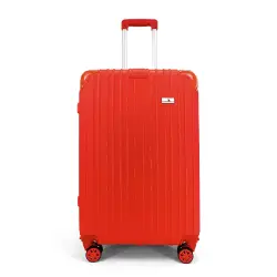 Maleta grande expandible rígida con capacidad hasta 110 L en rojo