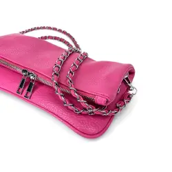 Bandolera dos asas de cadena con cierre superior plegable