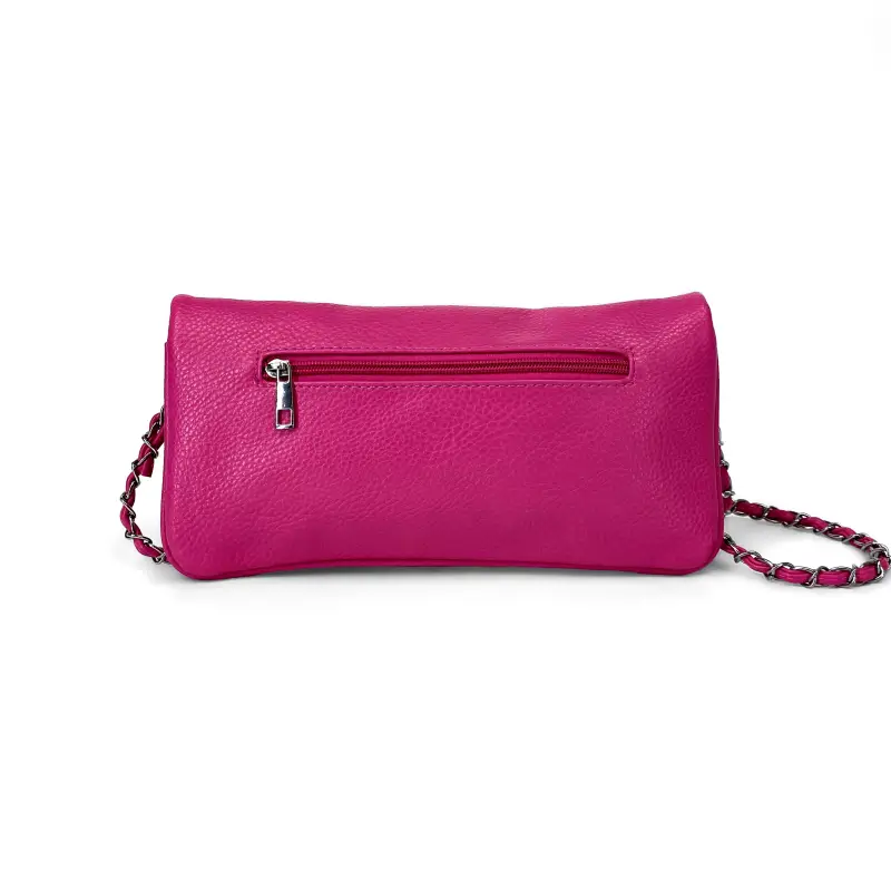 Bandolera dos asas de cadena con cierre superior plegable