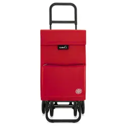 Carro de la compra rojo con bolsillo térmico