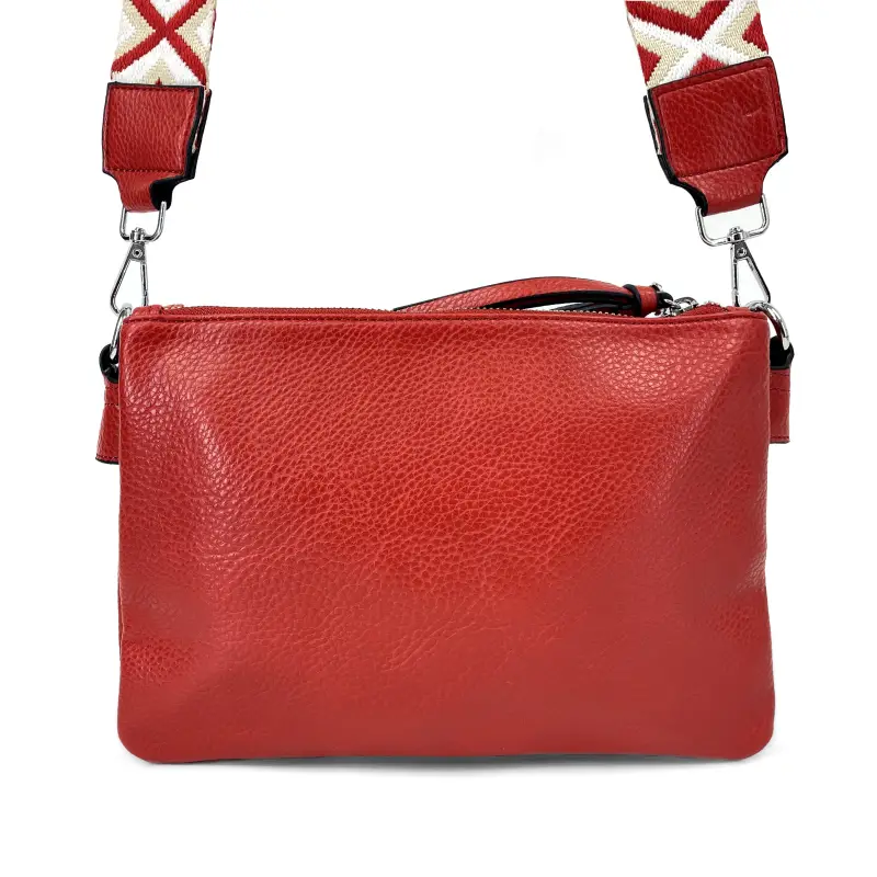 Bolso bandolera básica con tira jacquard