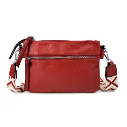 Bolso bandolera básica con tira jacquard