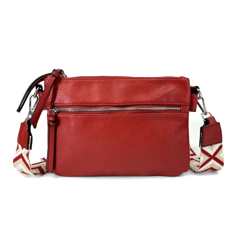 Bolso bandolera básica con tira jacquard